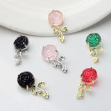 Zinc Alloy Resin Rose Flowers Charms for DIY Jewelry Making