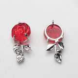 Zinc Alloy Resin Rose Flowers Charms for DIY Jewelry Making
