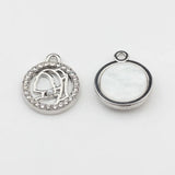 6pcs Zinc Alloy Round Coin Portrait Girl Nickel Charms For Bangles