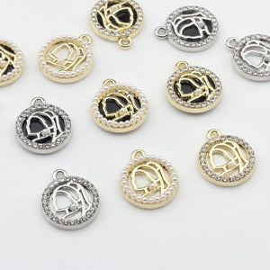 6pcs Zinc Alloy Round Coin Portrait Girl Nickel Charms For Bangles