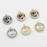 6pcs Zinc Alloy Round Coin Portrait Girl Nickel Charms For Bangles