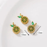 Zinc Alloy Flower Fruit Pendant Charms with Zircon Inlay for DIY Jewelry Making