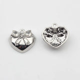 Zinc Alloy Heart Zircon Bow Tie Charm 6pcs/lot DIY Necklace Making