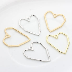 6pcs Zinc Alloy Hearts Charms Pendant for DIY Earrings Making