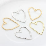 6pcs Zinc Alloy Hearts Charms Pendant for DIY Earrings Making