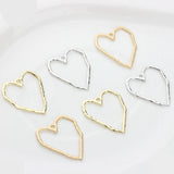 6pcs Zinc Alloy Hearts Charms Pendant for DIY Earrings Making