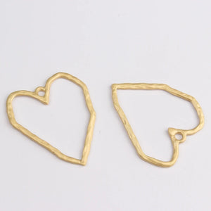 6pcs Zinc Alloy Hearts Charms Pendant for DIY Earrings Making