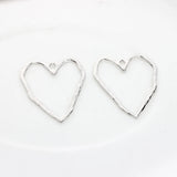 6pcs Zinc Alloy Hearts Charms Pendant for DIY Earrings Making