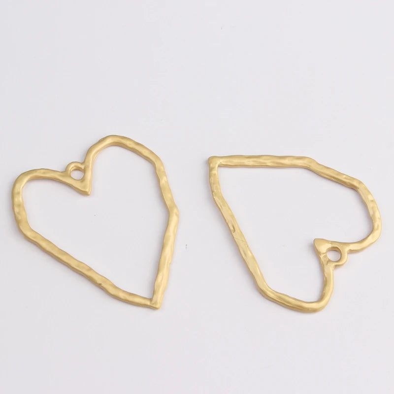6pcs Zinc Alloy Hearts Charms Pendant for DIY Earrings Making