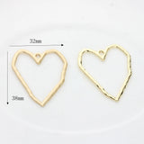 6pcs Zinc Alloy Hearts Charms Pendant for DIY Earrings Making