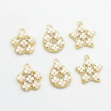 Zinc Alloy Pearl Flowers Water Drop Star Charms 10pcs/lot DIY Earrings