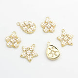 Zinc Alloy Pearl Flowers Water Drop Star Charms 10pcs/lot DIY Earrings