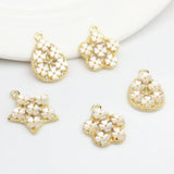 Zinc Alloy Pearl Flowers Water Drop Star Charms 10pcs/lot DIY Earrings