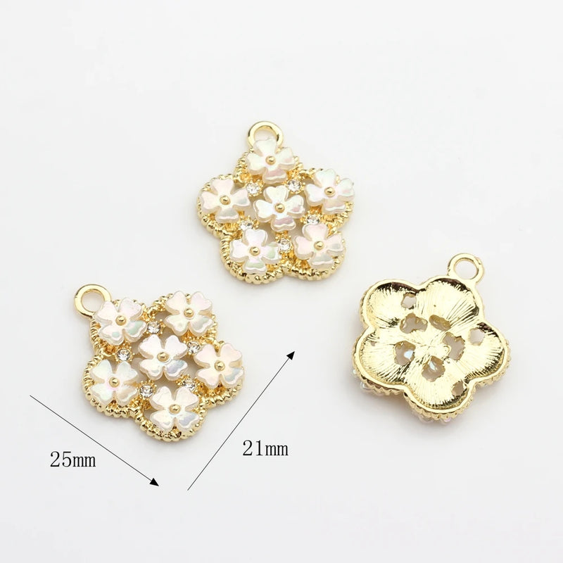 Zinc Alloy Pearl Flowers Water Drop Star Charms 10pcs/lot DIY Earrings