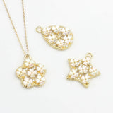 Zinc Alloy Pearl Flowers Water Drop Star Charms 10pcs/lot DIY Earrings
