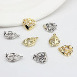 Heart Shape Rose Flower Charms 10pcs For DIY Necklace Bracelet Jewelry