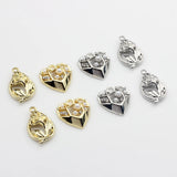 Heart Shape Rose Flower Charms 10pcs For DIY Necklace Bracelet Jewelry