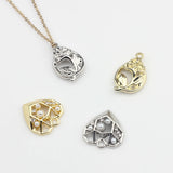Heart Shape Rose Flower Charms 10pcs For DIY Necklace Bracelet Jewelry