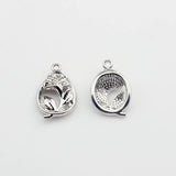 Heart Shape Rose Flower Charms 10pcs For DIY Necklace Bracelet Jewelry