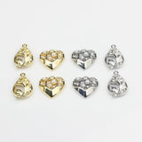 Heart Shape Rose Flower Charms 10pcs For DIY Necklace Bracelet Jewelry