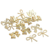 Zinc Alloy Inlaid Pearl Bow Charms 6pcs/lot for DIY Kids Jewelry Making