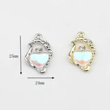 Heart Zircon Charm Pendant for DIY Necklace Making