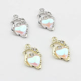 Heart Zircon Charm Pendant for DIY Necklace Making