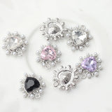 Heart Zircon Pearl Charms Pendant 6pcs/lot DIY Necklace Jewelry Making
