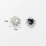 Heart Zircon Pearl Charms Pendant 6pcs/lot DIY Necklace Jewelry Making