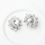 Heart Zircon Pearl Charms Pendant 6pcs/lot DIY Necklace Jewelry Making