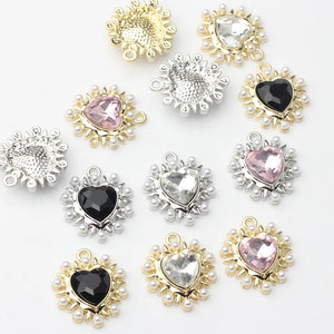 Heart Charm Pendant Set - DIY Earring Jewelry Accessories