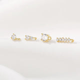 Zinc Alloy Zircon Ear Needle 2pcs/lot For DIY Necklace Making