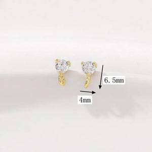 Zinc Alloy Zircon Ear Needle 2pcs/lot For DIY Necklace Making