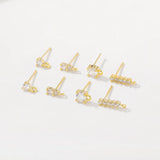 Zinc Alloy Zircon Ear Needle 2pcs/lot For DIY Necklace Making