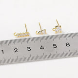 Zinc Alloy Zircon Ear Needle 2pcs/lot For DIY Necklace Making