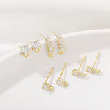 Zinc Alloy Zircon Ear Needle 2pcs/lot For DIY Necklace Making