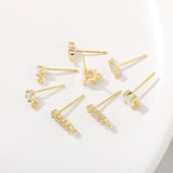 Zinc Alloy Zircon Ear Needle 2pcs/lot For DIY Necklace Making