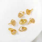 Zinc Alloy Ginkgo Leaf Heart Ring Charms 2pcs DIY Necklace