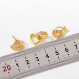 Zinc Alloy Ginkgo Leaf Heart Ring Charms 2pcs DIY Necklace