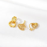 Zinc Alloy Ginkgo Leaf Heart Ring Charms 2pcs DIY Necklace