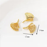 Zinc Alloy Ginkgo Leaf Heart Ring Charms 2pcs DIY Necklace