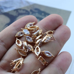 Zinc Alloy Zircon Horse Eye Charms 6pcs For DIY Jewelry Making