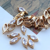 Zinc Alloy Zircon Horse Eye Charms 6pcs For DIY Jewelry Making