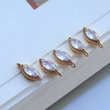 Zinc Alloy Zircon Horse Eye Charms 6pcs For DIY Jewelry Making