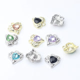 Zinc Alloy Zircon Heart Dainty Charms 6pcs/lot DIY Jewelry Making