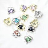 Zinc Alloy Zircon Heart Dainty Charms 6pcs/lot DIY Jewelry Making