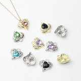 Zinc Alloy Zircon Heart Dainty Charms 6pcs/lot DIY Jewelry Making