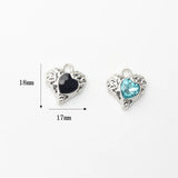 Zinc Alloy Zircon Heart Dainty Charms 6pcs/lot DIY Jewelry Making