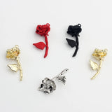 Zinc Alloy Metal Rose Flowers Charms Pendant 6pcs/lot DIY Earrings Jewelry