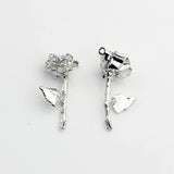 Zinc Alloy Metal Rose Flowers Charms Pendant 6pcs/lot DIY Earrings Jewelry